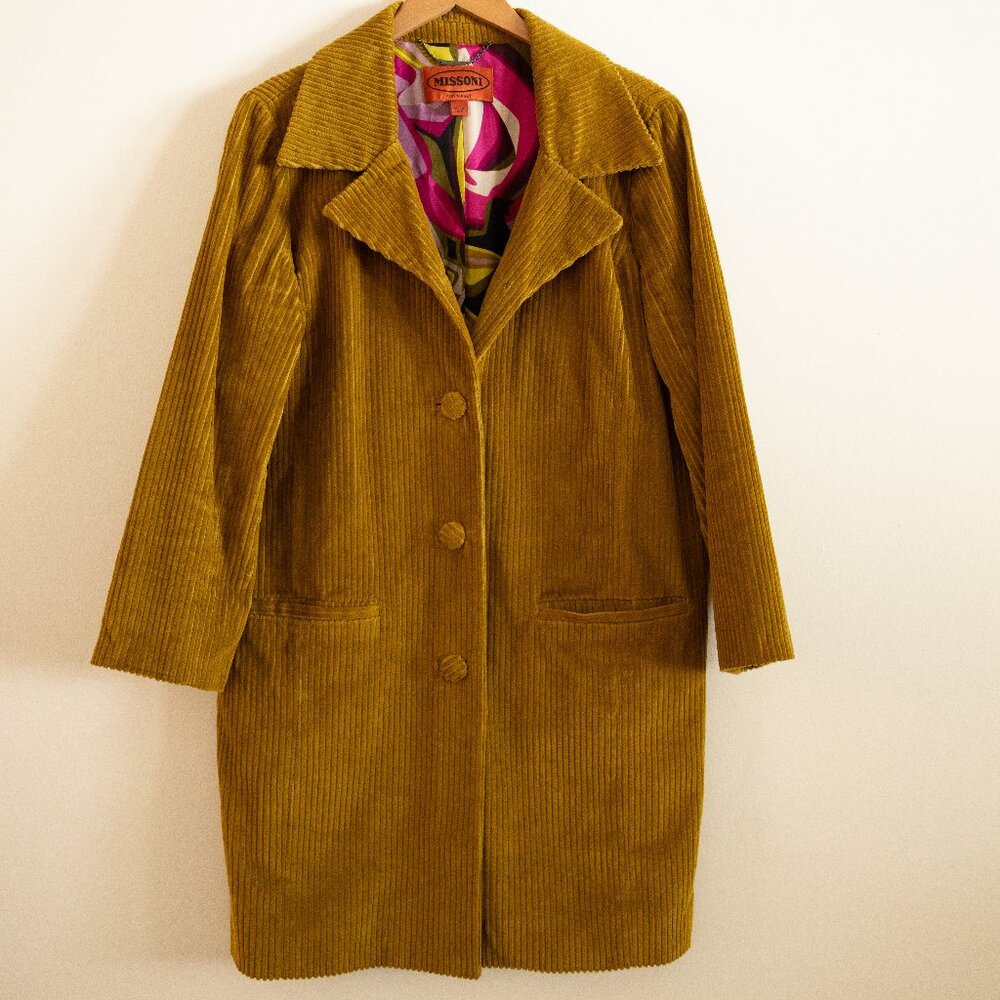 Missoni for Target Mustard Corduroy Coat Jacket Large (Fits more like Medium)